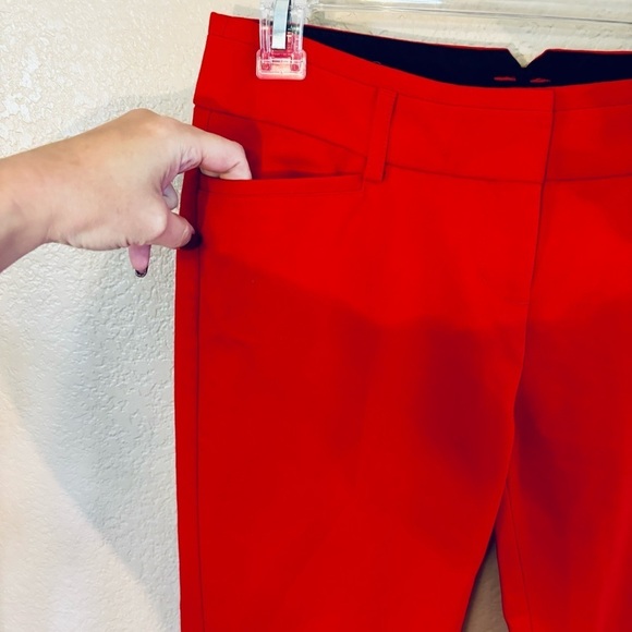 Express Pants Sz 2R The Columnist Red Straight Legs Pockets Like-New Classy - Picture 7 of 16